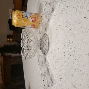 Vintage Miniature Cut Crystal Punch Bowl & 6 Cups